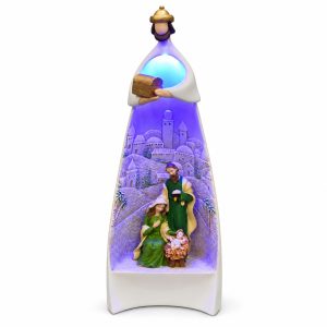 Lighted Wise Man Gift Chest Nativity Scene-kws17014 white square