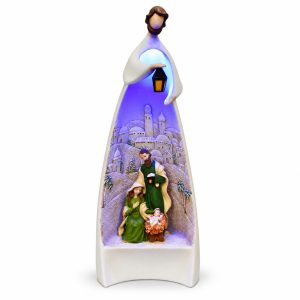 Lighted Lantern Bearer Nativity Scene-kws17017 white square