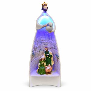 Lighted Shepherd with Lamb Nativity Scene-kws17018 white square