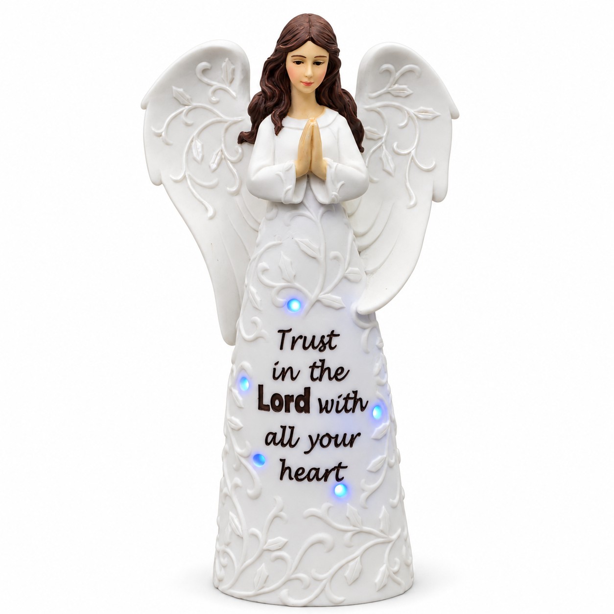 Trust in the Lord Lighted Praying Angel Figurine-kws17105 Trust in the Lord Lighted Praying Angel Figurine-kws17105
