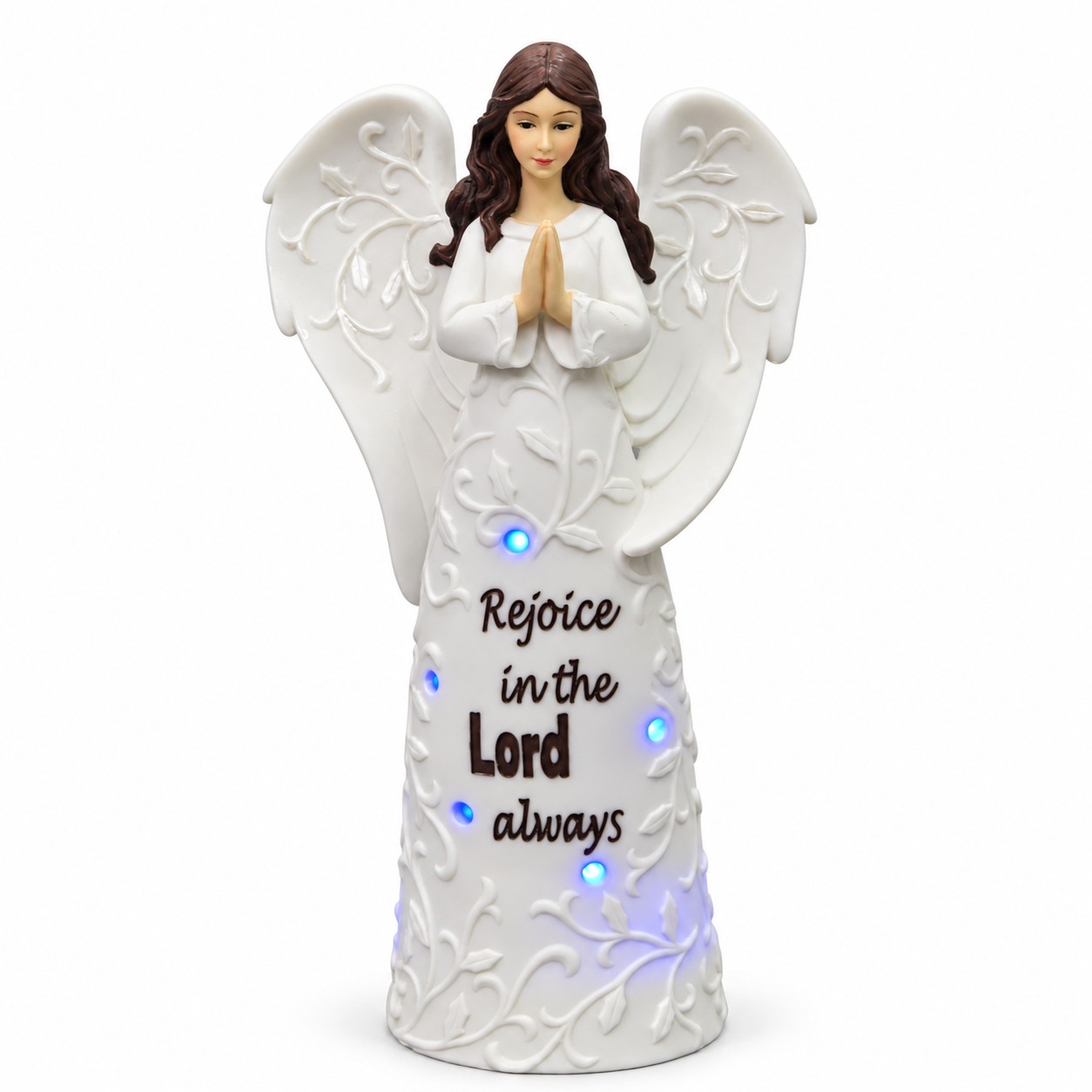 Rejoice in the Lord Lighted Angel Figurine-kws17108 Rejoice in the Lord Lighted Angel Figurine-kws17108