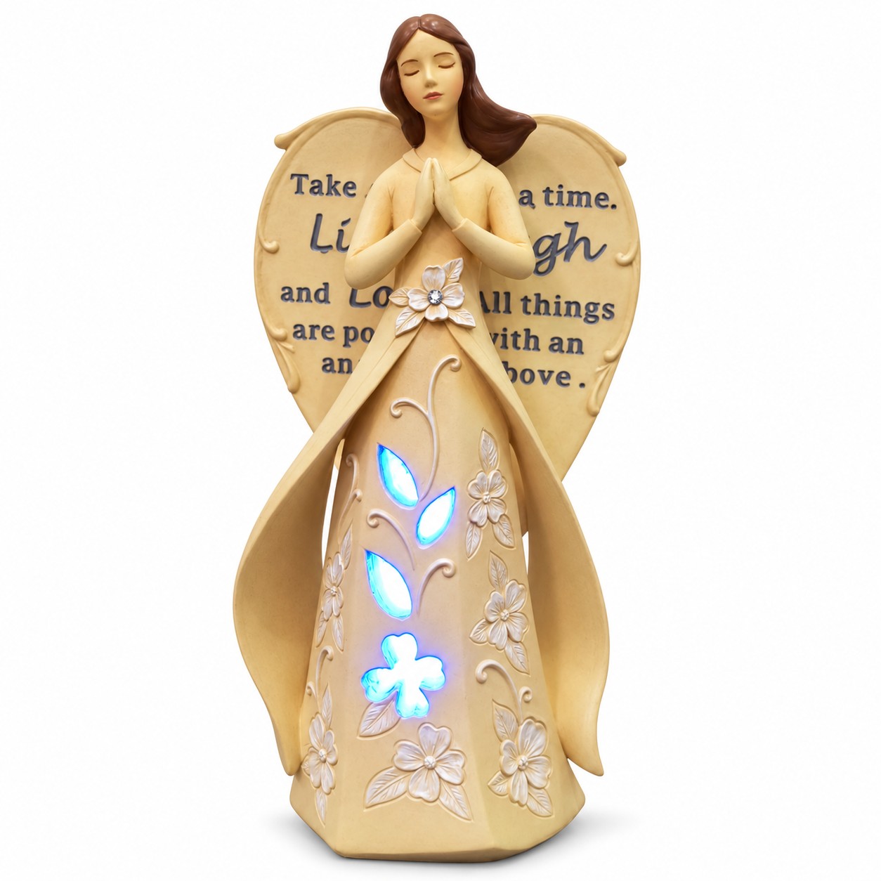 Live Laugh Love Lighted Floral Angel Figurine-kws17176 Live Laugh Love Lighted Floral Angel Figurine-kws17176