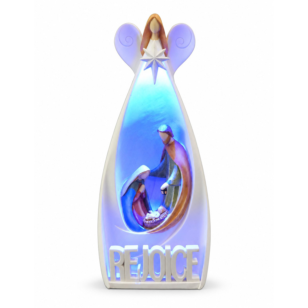 Rejoice LED Angel Light Column Nativity Figurine-ks14a089 Rejoice LED Angel Light Column Nativity Figurine-ks14a089