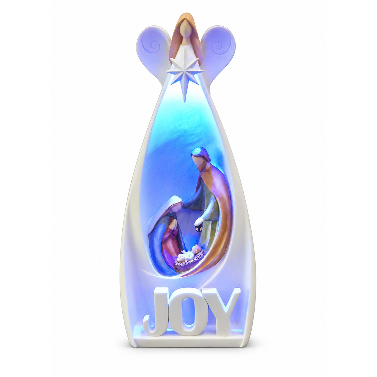 Joy LED Angel Light Column Nativity Figurine-ks14a090 Joy LED Angel Light Column Nativity Figurine-ks14a090